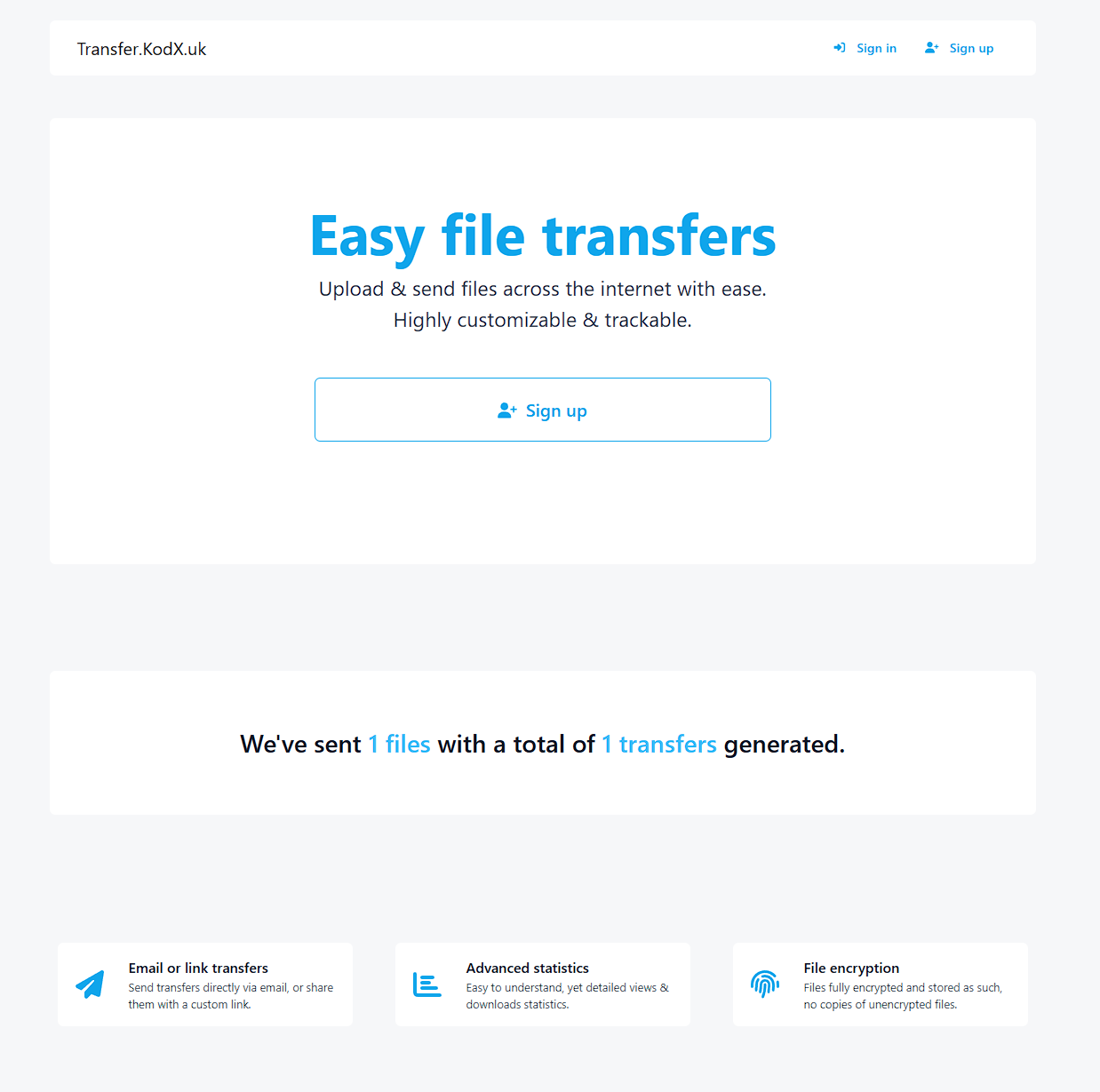Easy file transfer - Transfer.KodX.uk